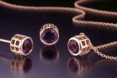 Caged facet amethyst