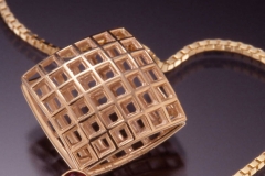 Large Mesh Pendant with stone