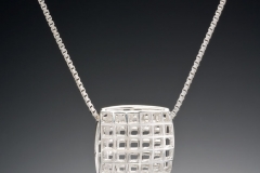 Mesh silver large pendant