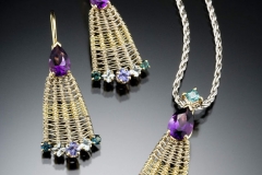 Peacock pendant & earrings