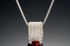 Sigma silver 10 x 8 pendant garnet