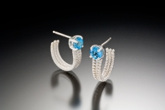 Sigma silver hoops blue topaz