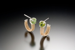 Sigma silver & 14K hoops peridot
