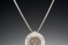 Spyro silver small round pendant