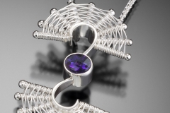 Fandango colored stone swirl pendant