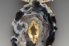 Fandango geode slice marquise citrine