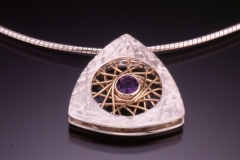 silver amethyst triangle