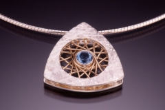 silver blue topaz triangle